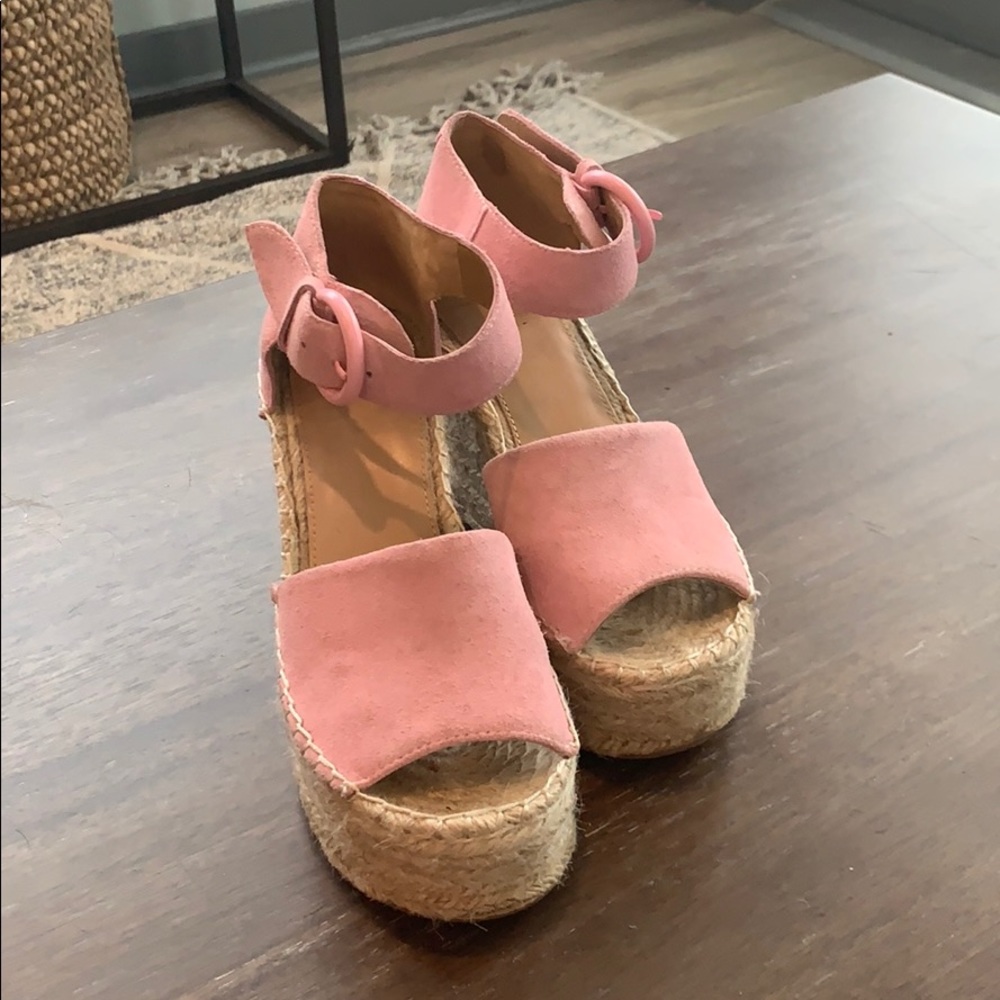 Marc Fisher Ltd Alida Wedges (Light Pink Suede)